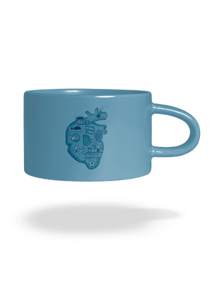 Érte dobog a szív macaron bögre Blue Macaron