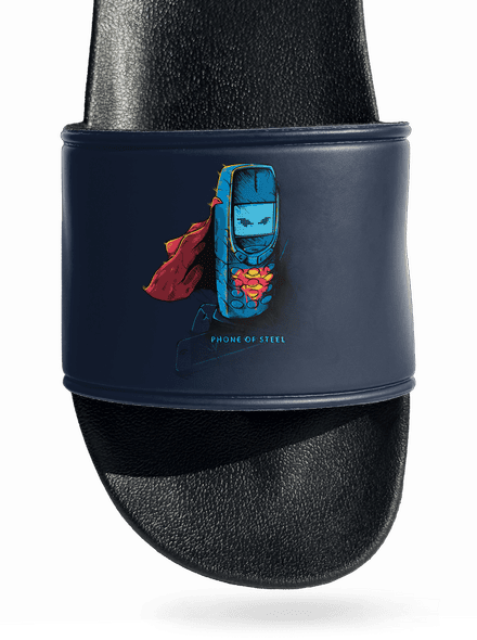 Mobiltelefon acélból papucs Navy