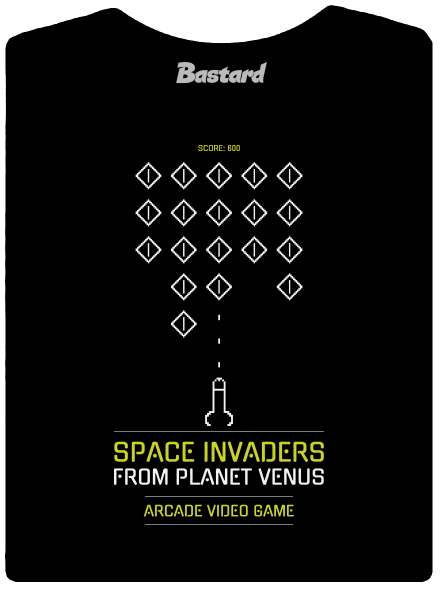 Space Invaders prémium női póló Black