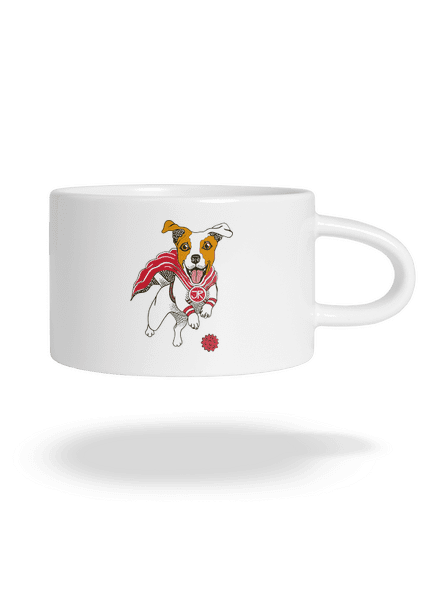 Jack Russell macaron bögre White