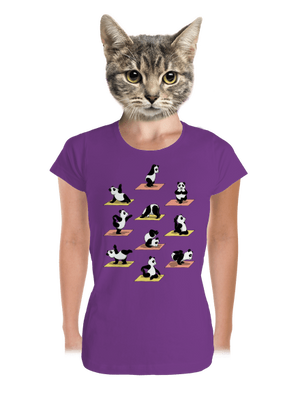 Panda jóga prémium női póló Purple