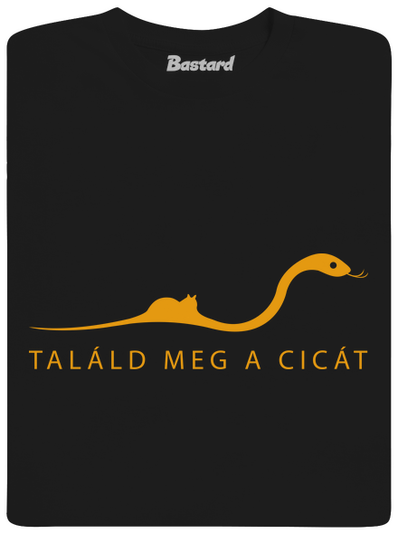 Találd meg a cicát férfi póló Black