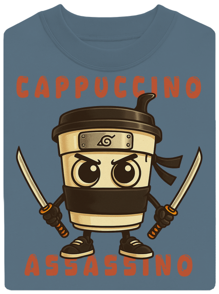 Cappuccino Assasino – Italian Brainrot unisex crewneck Nordic Blue