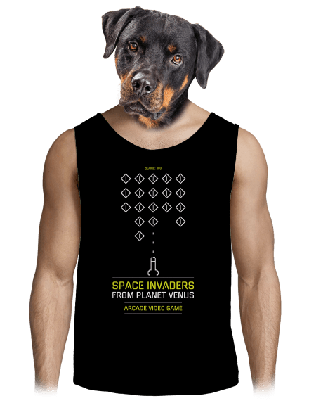 Space Invaders férfi trikó Black