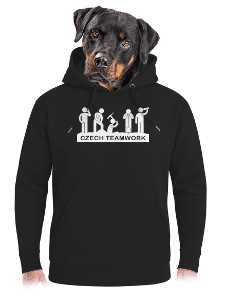 Czech Teamwork unisex prémium pulóver Dark Black