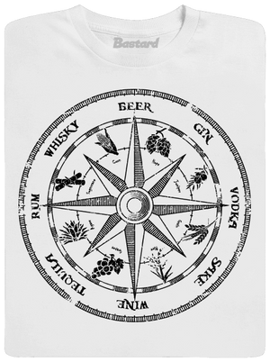 Alkoholos iránytű férfi hosszú ujjú póló White