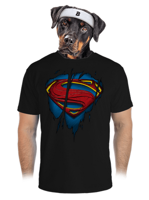 Superman Inside férfi sportpóló Black