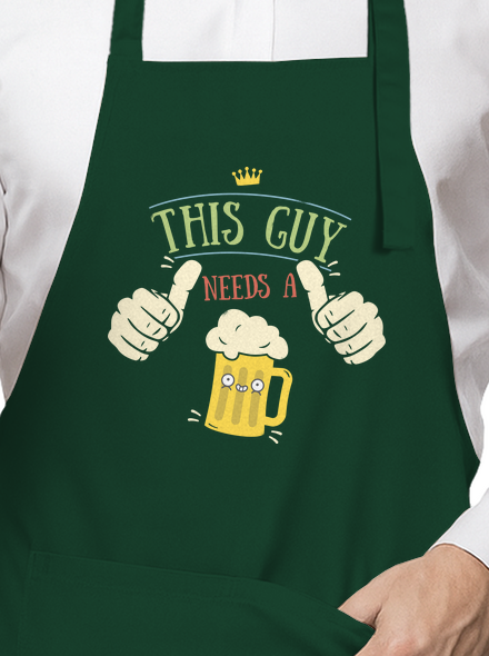 This guy needs a beer kötény Bottle Green
