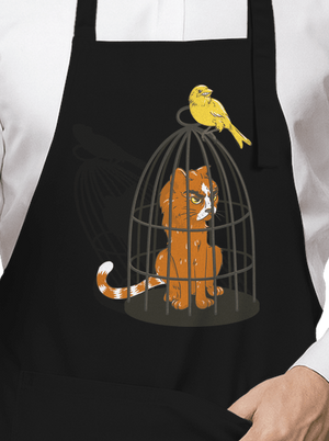 Madár bosszúja kötény Black