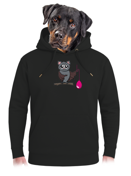 Denevér unisex prémium pulóver Dark Black