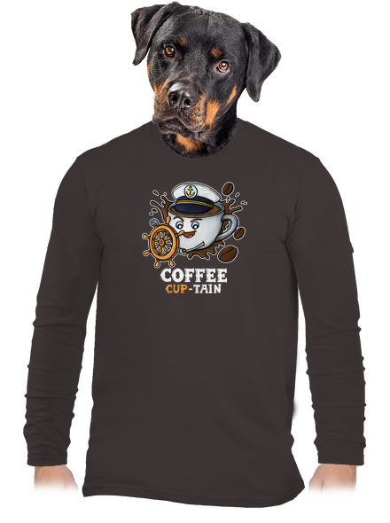 Coffee Cup-tain férfi hosszú ujjú póló Bear Brown