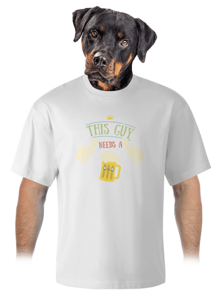 This guy needs a beer unisex túlméretezett póló White
