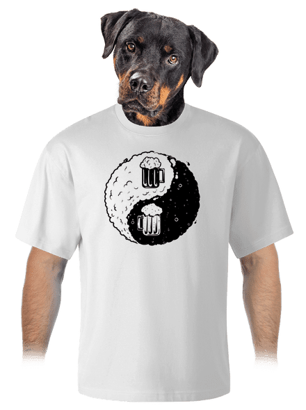 Jin Jang sör unisex túlméretezett póló White