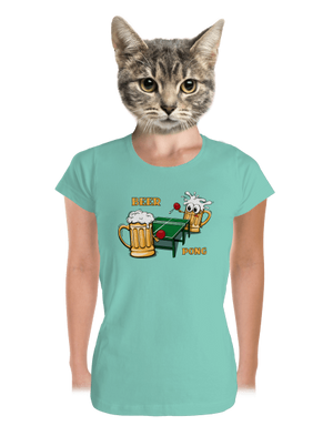 Beer pong prémium női póló Mint Mal