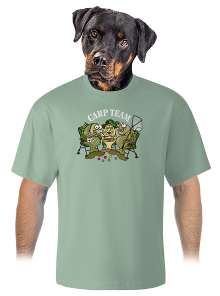 Carp Team unisex túlméretezett póló Sage