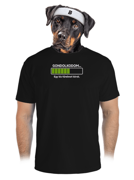 Gondolkodom férfi sportpóló Black