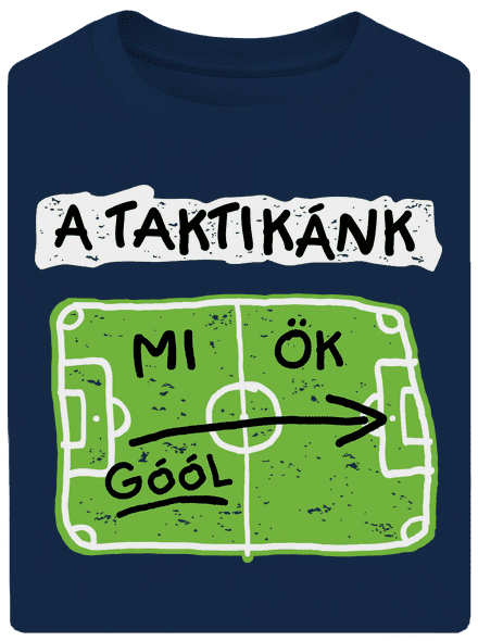 A futballtaktikánk unisex túlméretezett póló Midnight Blue