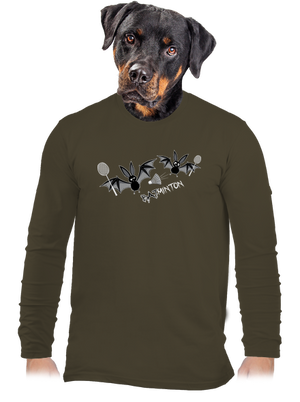 Batminton férfi hosszú ujjú póló Urban Khaki