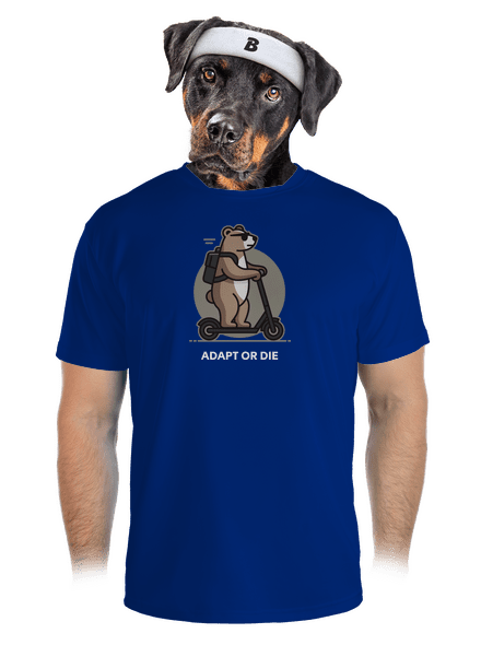 Adapt or die férfi sportpóló Royal Blue Mal