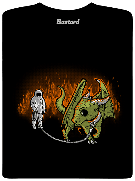 Sétál a sárkány gyerek póló Black