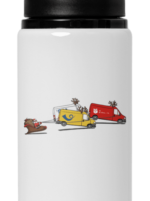 Mikulás rénszarvassal kulacs White