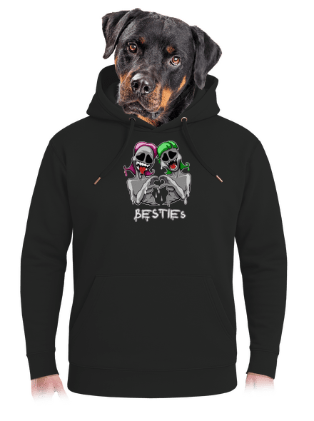 Besties unisex prémium pulóver Dark Black
