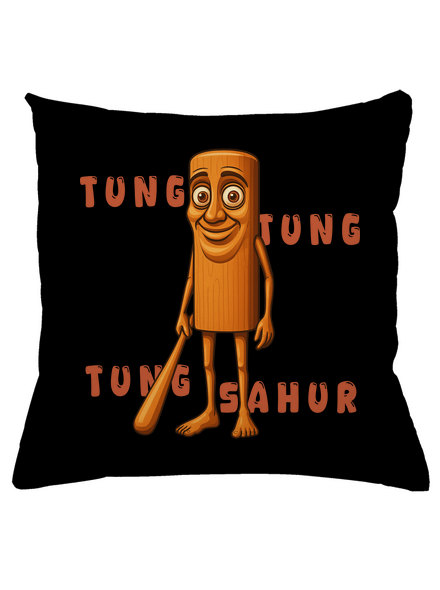 Tung Tung Tung Sahur – Italian Brainrot párna Black