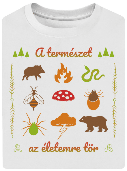 A természet az életemre tör unisex túlméretezett póló White