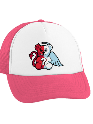 Angyal vagy ördög teherautós sapka Fluorescent Pink cap