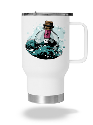 USB üzenet egy üvegben termosz bögre White