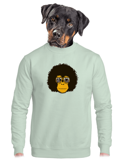 Retró majom unisex crewneck Blush Mint