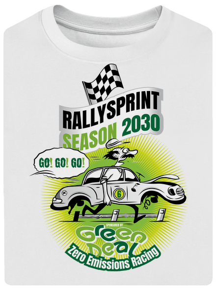 Rallysprint 2030 unisex túlméretezett póló White