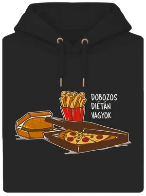Dobozos diéta unisex prémium pulóver Dark Black