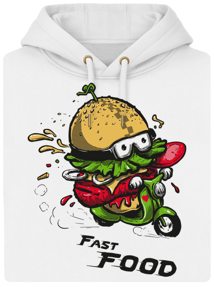 Fast Food unisex prémium pulóver Snowwhite