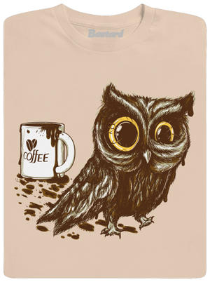 Koffeinfüggő bagoly férfi póló Sand