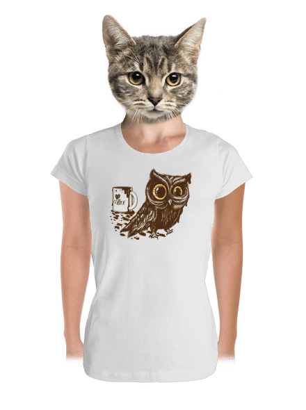 Koffeinfüggő bagoly prémium női póló White