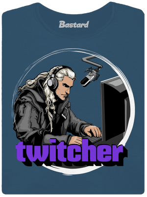 Twitcher prémium női póló Petrol Blue