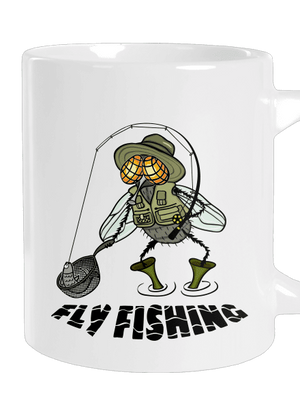 Fly fishing nagy bögre White