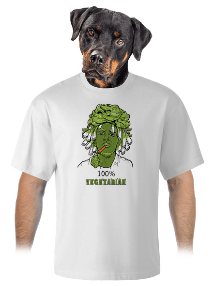 100% vegetáriánus unisex túlméretezett póló White
