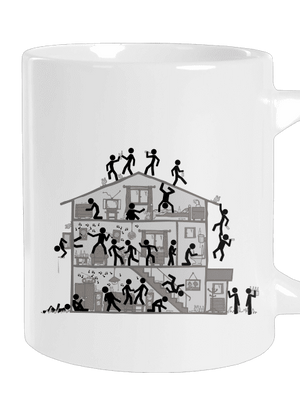 Party house nagy bögre White