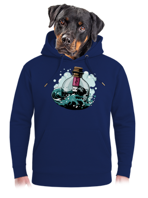 USB üzenet egy üvegben unisex prémium pulóver Navy