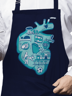 Érte dobog a szív kötény Navy