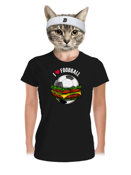Foodball női sportpóló Black