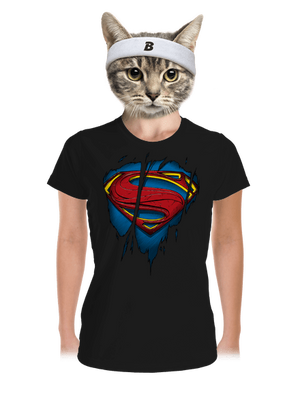 Superman Inside női sportpóló Black