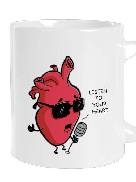 Listen to your heart nagy bögre White