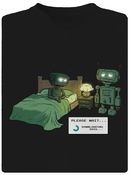 Robot romantika gyerek sport póló Black