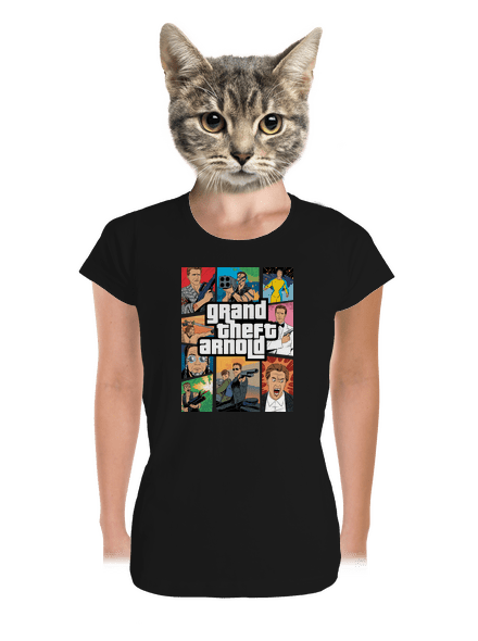 Grand Theft Arnold prémium női póló Black