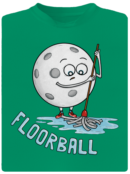 Floorball gyerek sport póló Kelly Green Mal