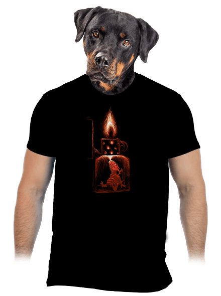 Öngyújtó férfi póló Black