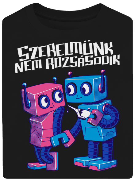Robotok unisex túlméretezett póló Black